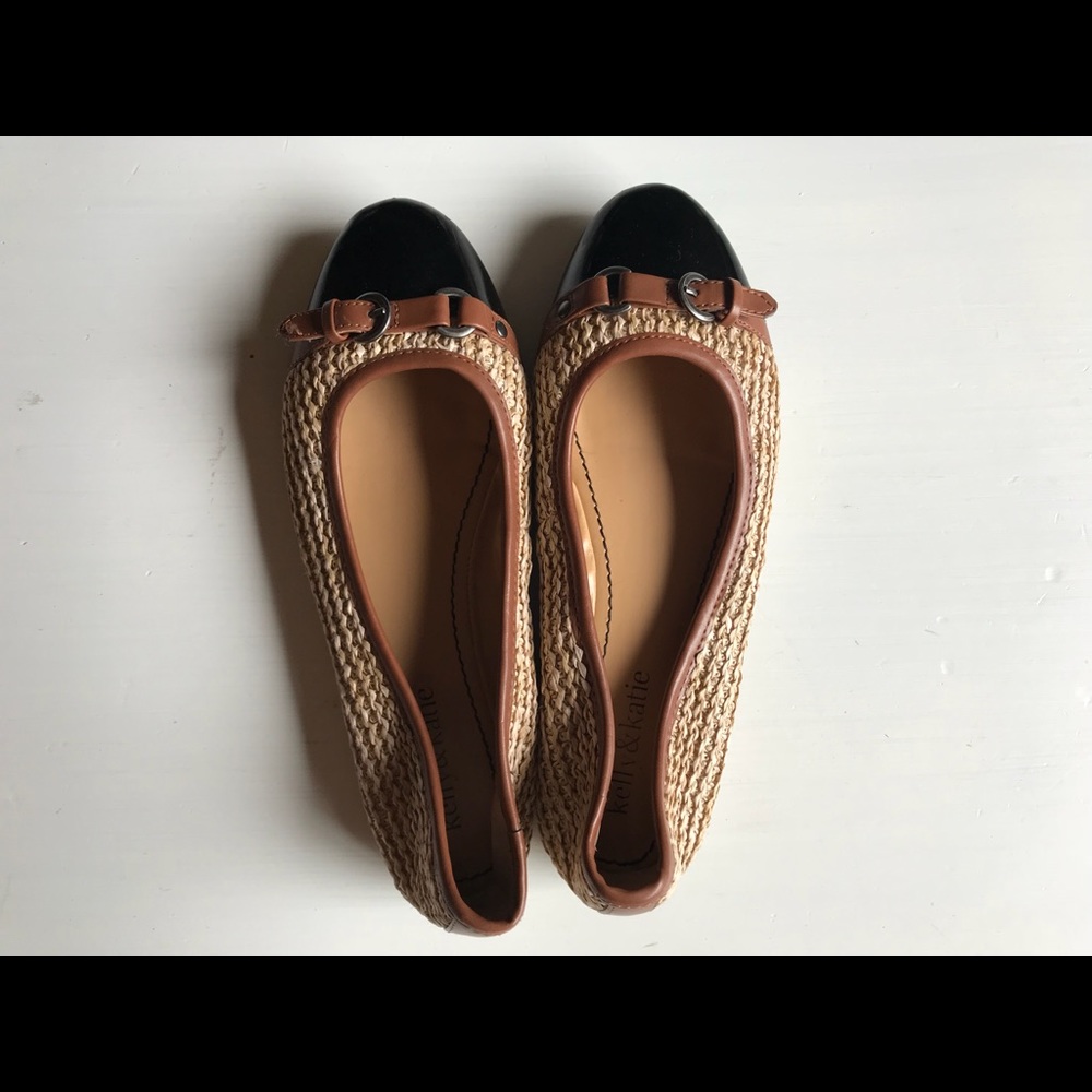 Kelly & Katie Woven and Patent Cap Toe Flats